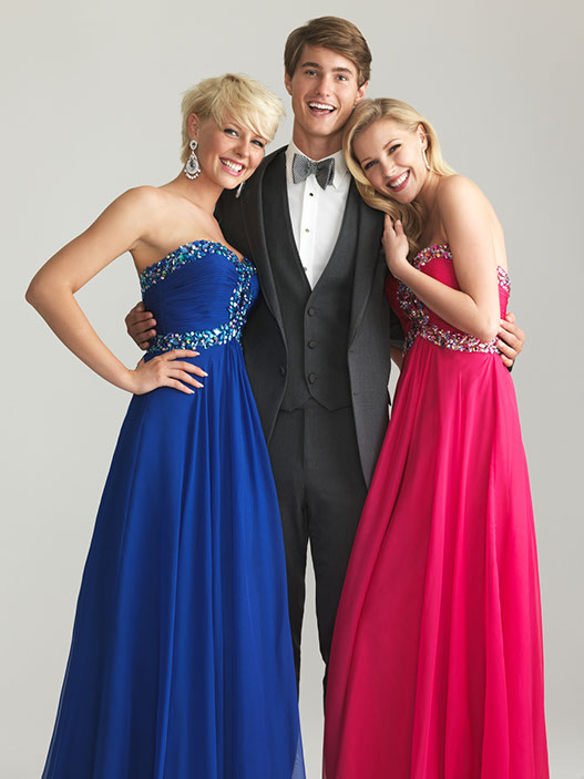 navy prom dress and tux